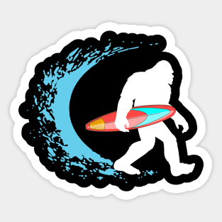 Bigfoot Surfing Sticker